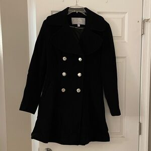 Jessica Simpson - sz L Elegant Black Double-Breasted peacoat